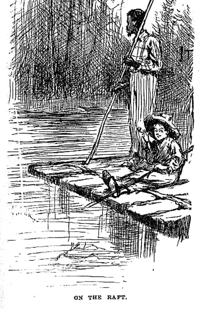 Huck and Jim on Their Raft on a River of Content