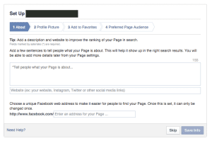 Make Your Own FB Page Set Up _____