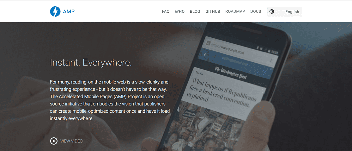 Accelerated Mobile Pages (AMP) Website