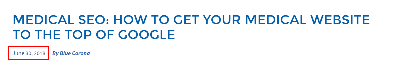 Content Example: Medical SEO