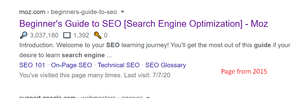 Example of Older Content Still Outranking Newer Content
