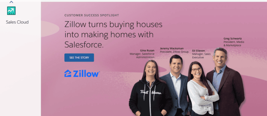 SaaS SEO: Screenshot of Salesforce Zillow Image
