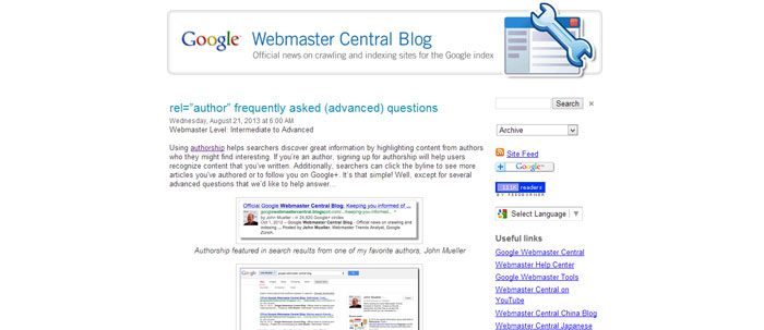 rel="author" FAQ from Google Webmaster Central Blog