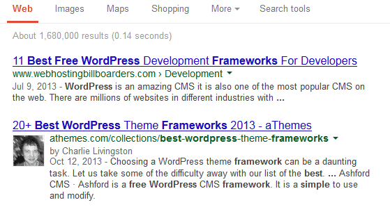 SERP Best Free WordPress Frameworks