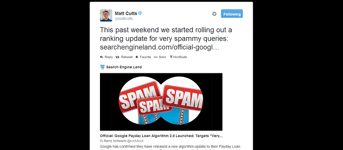 Matt Cutts Spammy Query Update