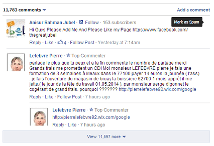 Facebook Comments Screenshot