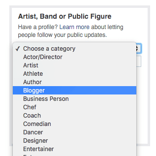 Make Your Own FB Page Artist Band or Public Figure