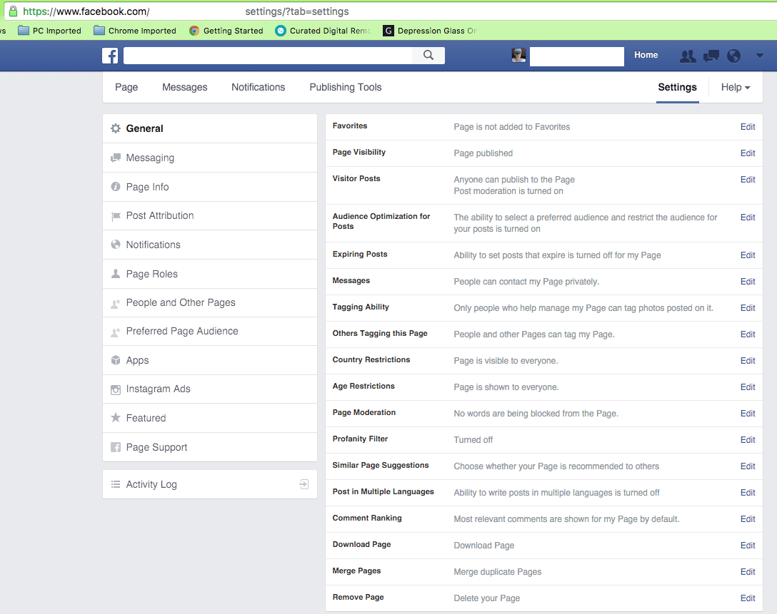 Make Your Own Small Business FB Page So Many Settings