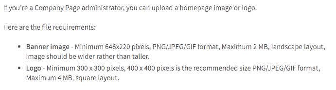 LinkedIn Company Page Logo and Banner Image Sizes