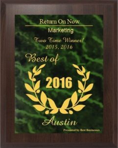 Return On Now Receives 2016 Best Businesses of Austin Award