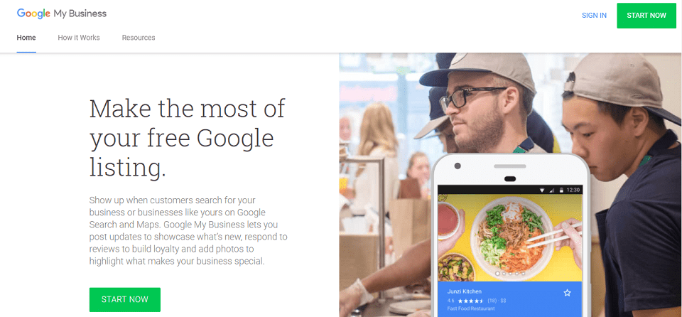 Google MyBusiness Screenshot