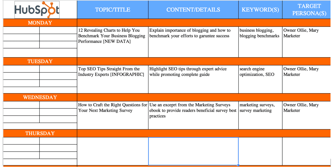 Generate Content Quickly: Hubspot Content Calendar