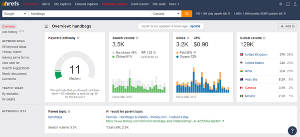 Ahref Keyword Explorer is a great tool for keyword research