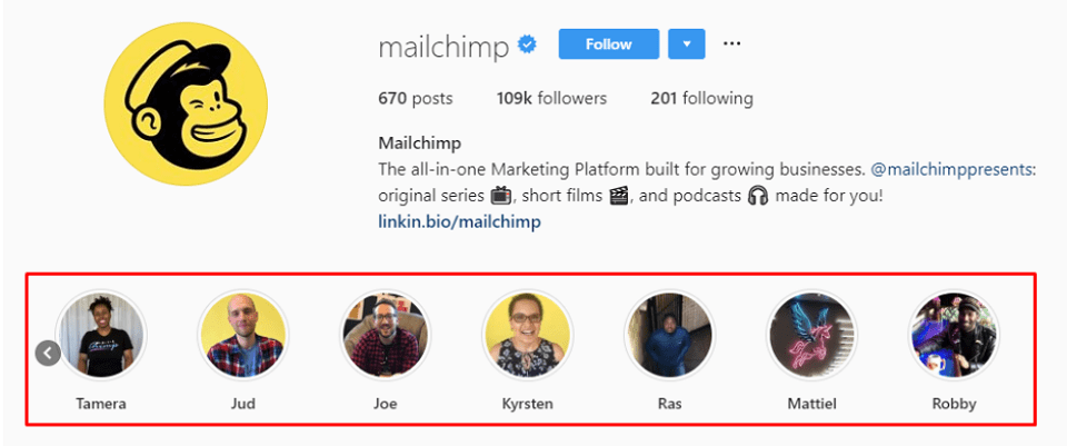 B2B Instagram MailChimp