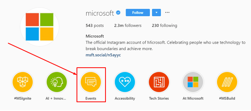 B2B Instagram Microsoft