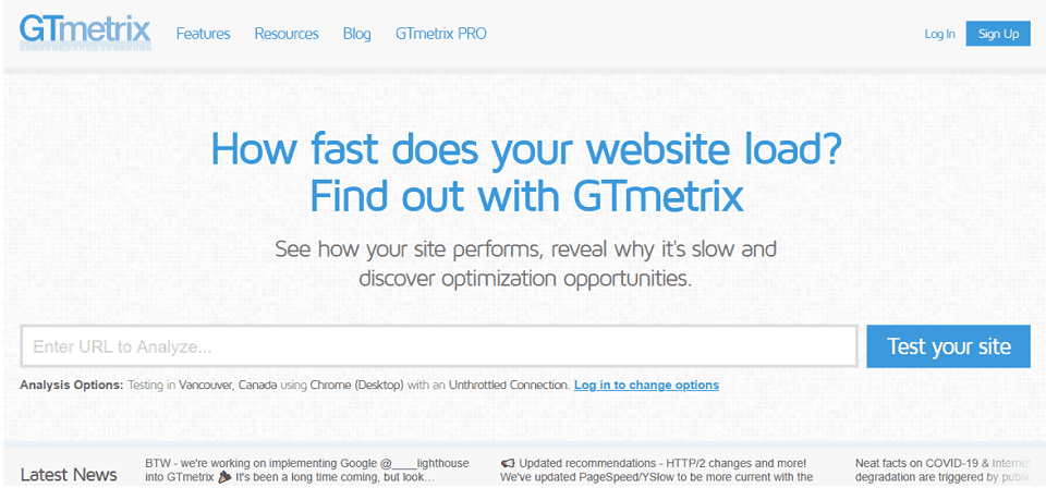 SEO Tools: GTmetrix