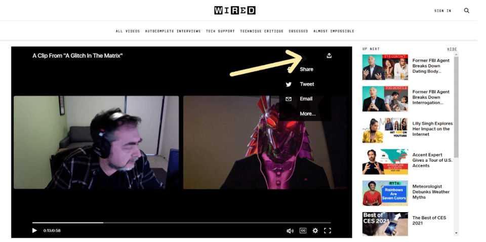 tips to Promote Video Content: Wired Magazine Example