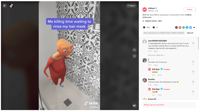 Take a look at the haircare brand K18. They took the Horace filter to jokingly show how their customers might be using their products