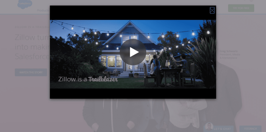 SaaS SEO Tips: Zillow Video Screenshot on Salesforce Cloud