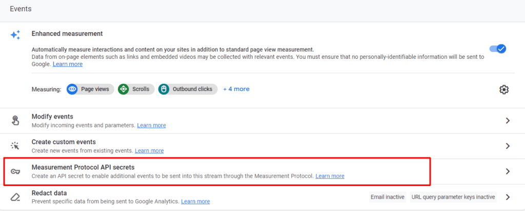 GA4 Feature: Enhanced Measurement Protocol