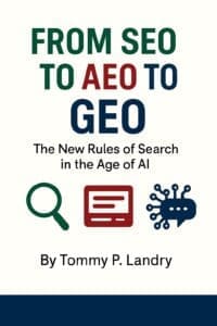 From SEO to AEO to GEO ebook by Tommy Landry