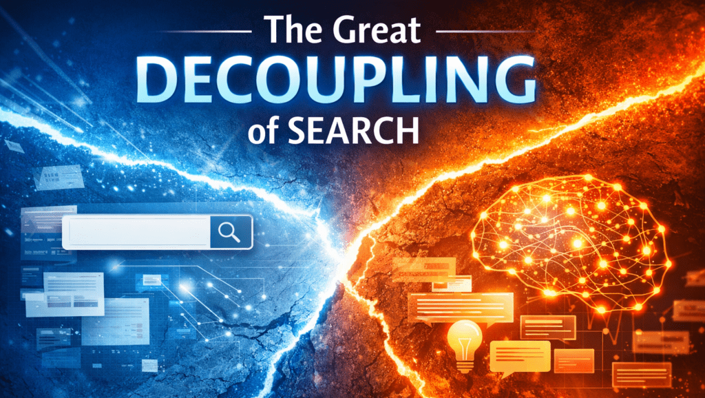 The Great Decoupling of Search and AI Discovery